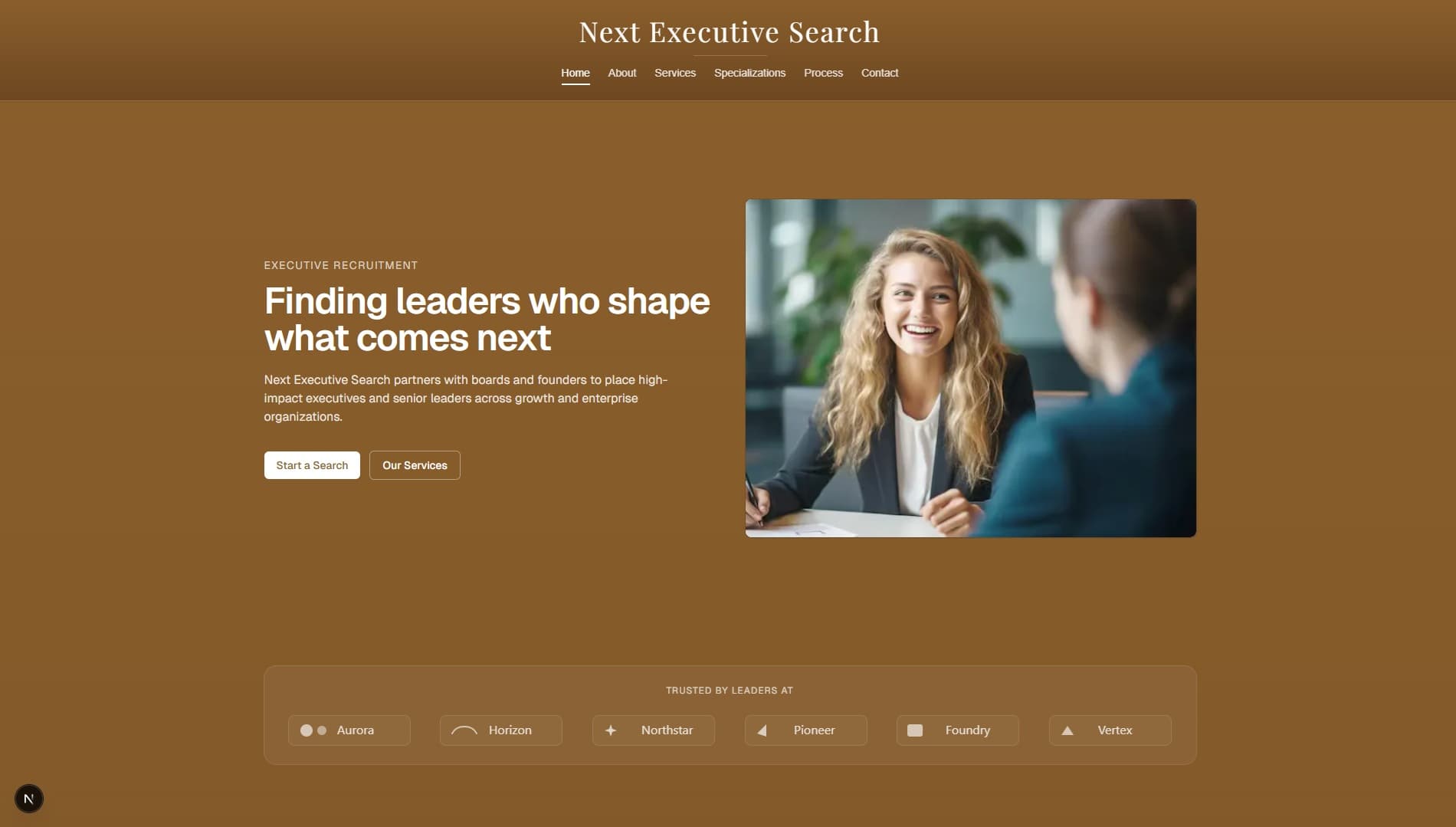 Next Executive Search UI/UX screenshot 1